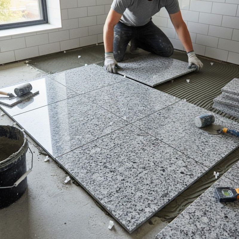 White Marble Tile Installation in Olathe, KS